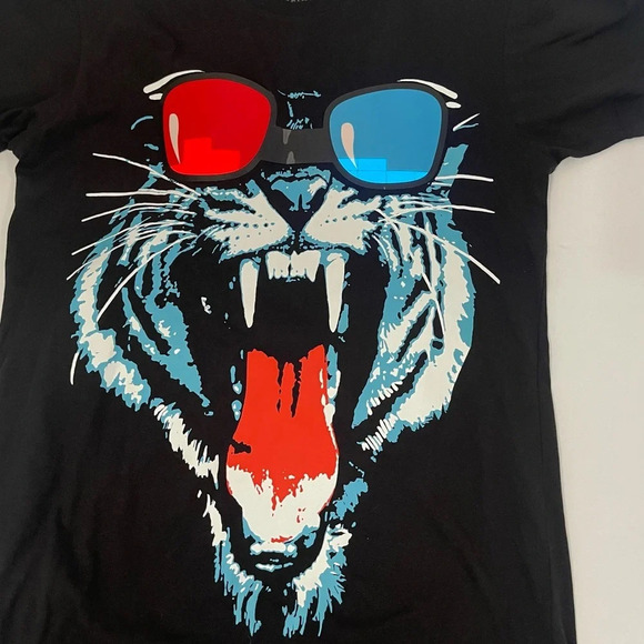 LED T Shirt Sound Activated Glow Shirts Light up Equalizer Tiger Design Small - Picture 5 of 11